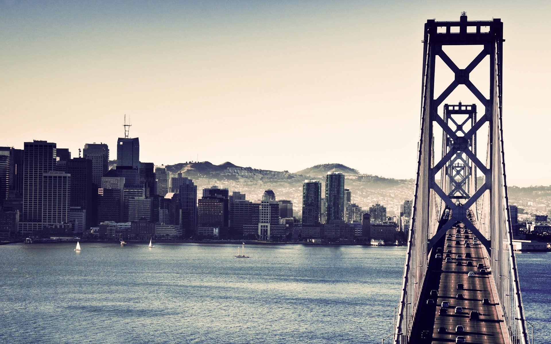 cities sea san francisco san francisco houses bridges water river paris new york background bridge sky ocean architecture city