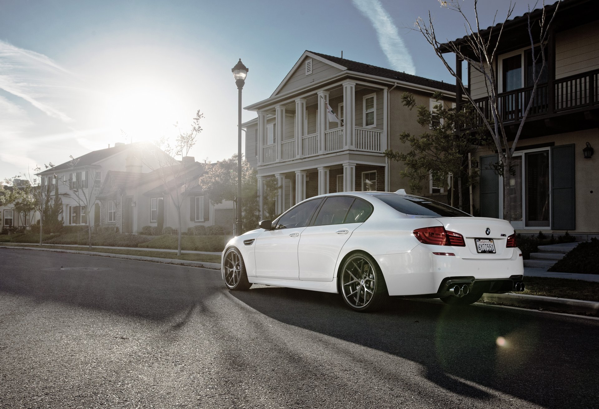 bmw m5 f10 bianco bmw ombra abbagliamento sole cielo