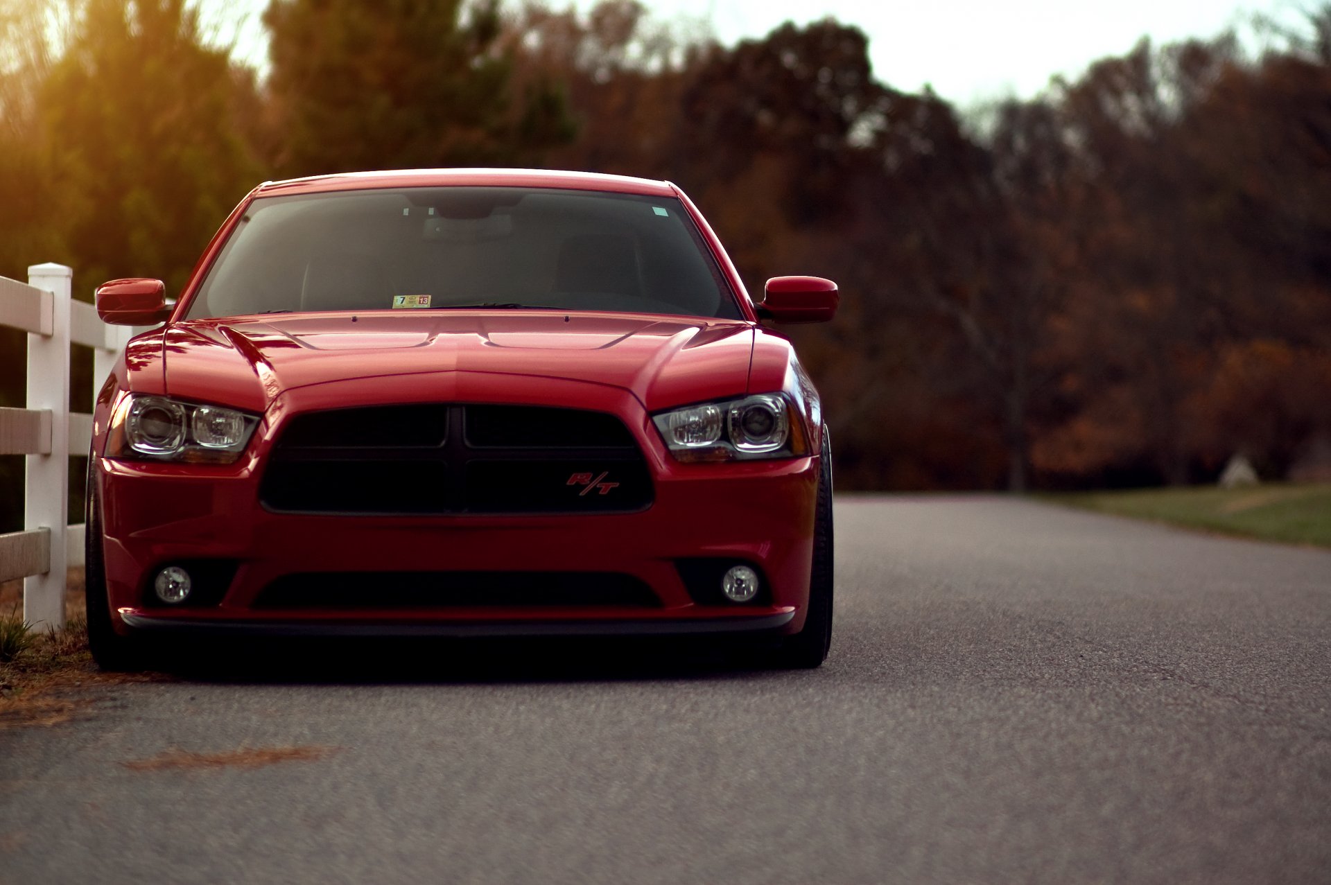 dodge charger r/t red dodge charger red front reflection