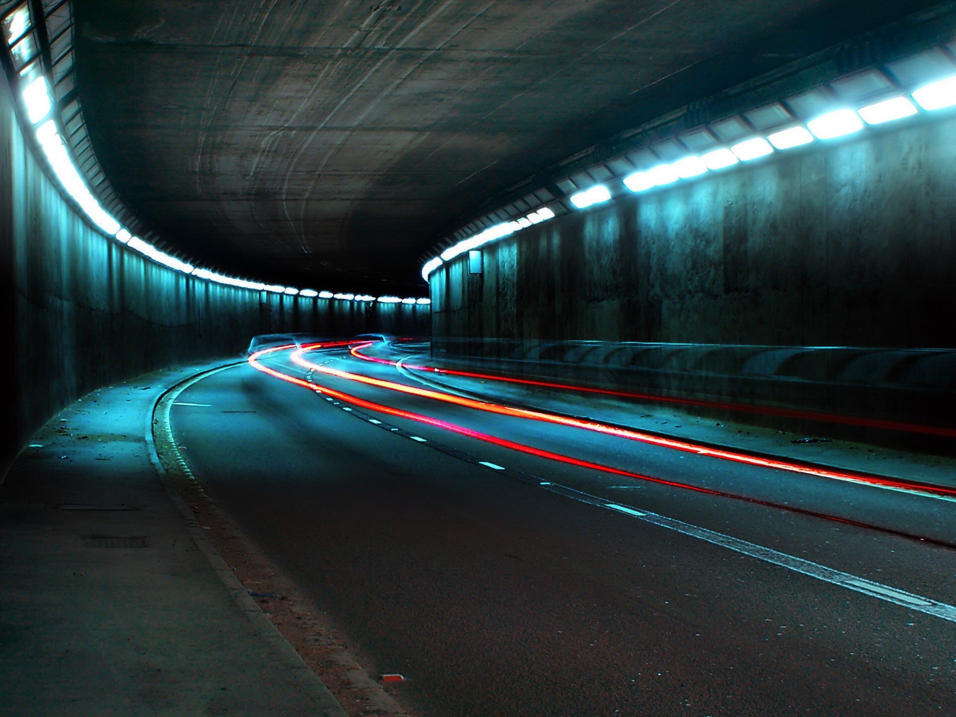 tunnel lights road