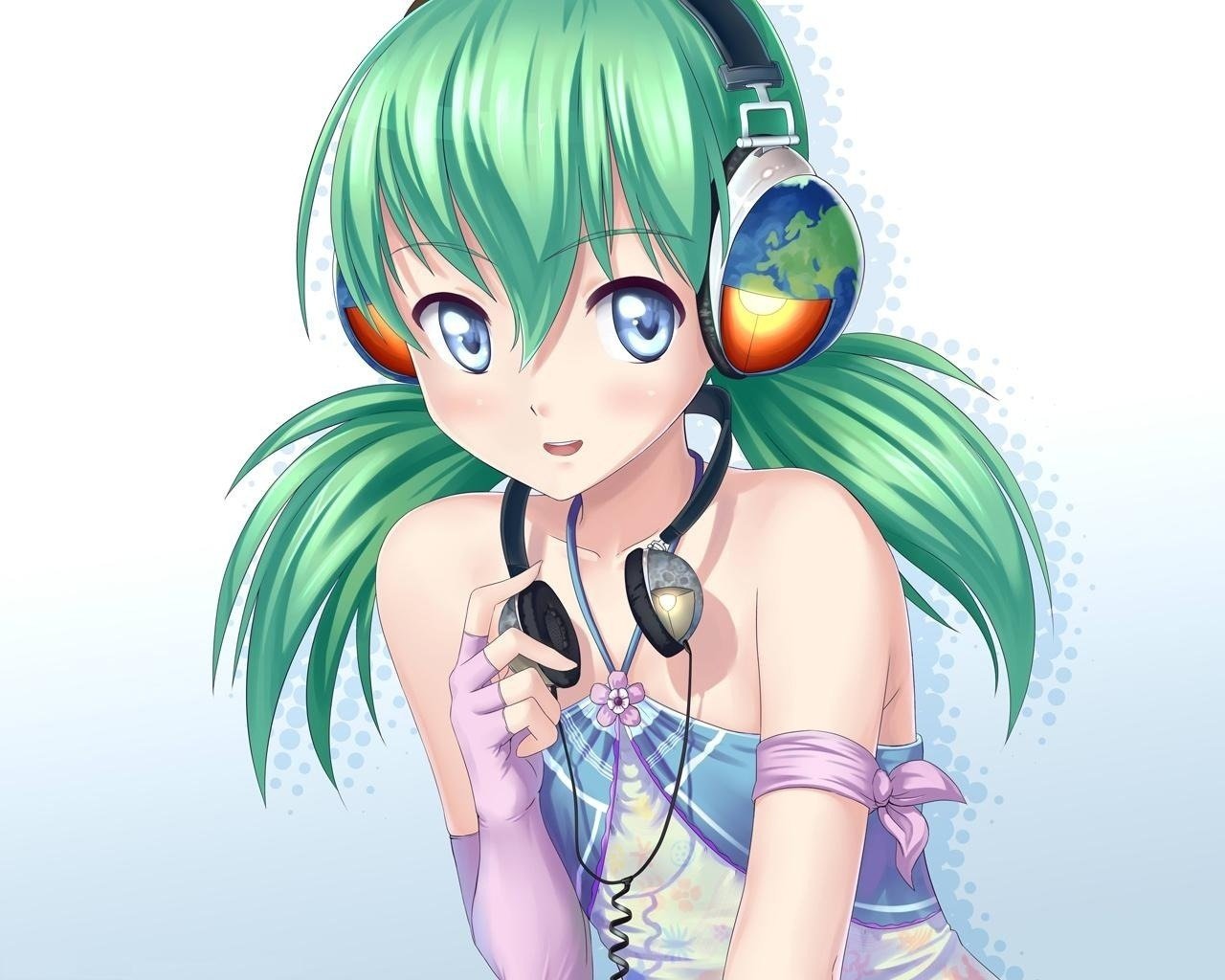 anime music girl planets headphones mood girls eyes drawings girls-a face-a eyes-a portrait-a music-a