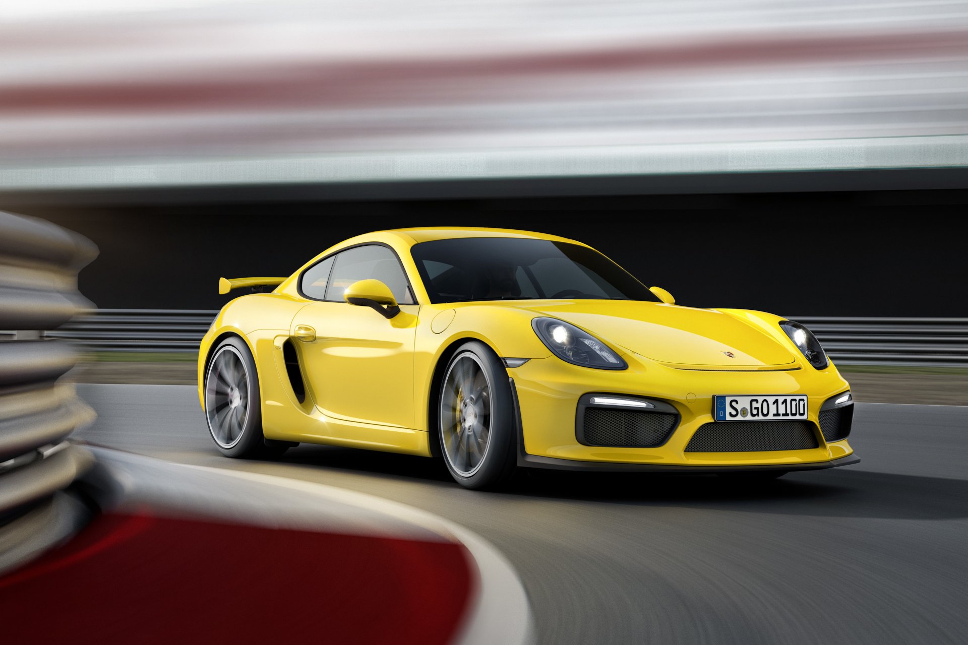 porsche cayman gt4 porsche cayman żółty przód