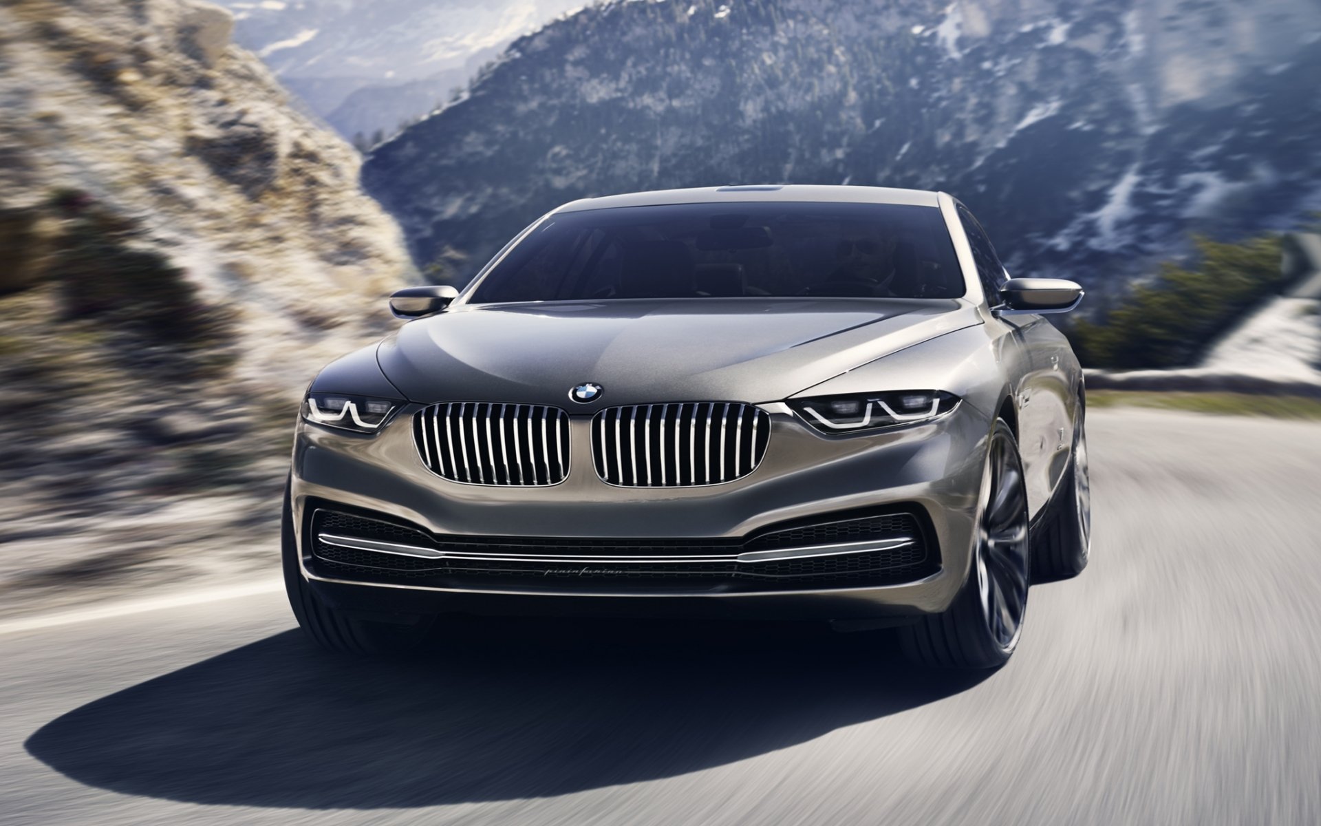 bmw gran lusso coupé bmw gran lasso concept anteriore strada sfondo