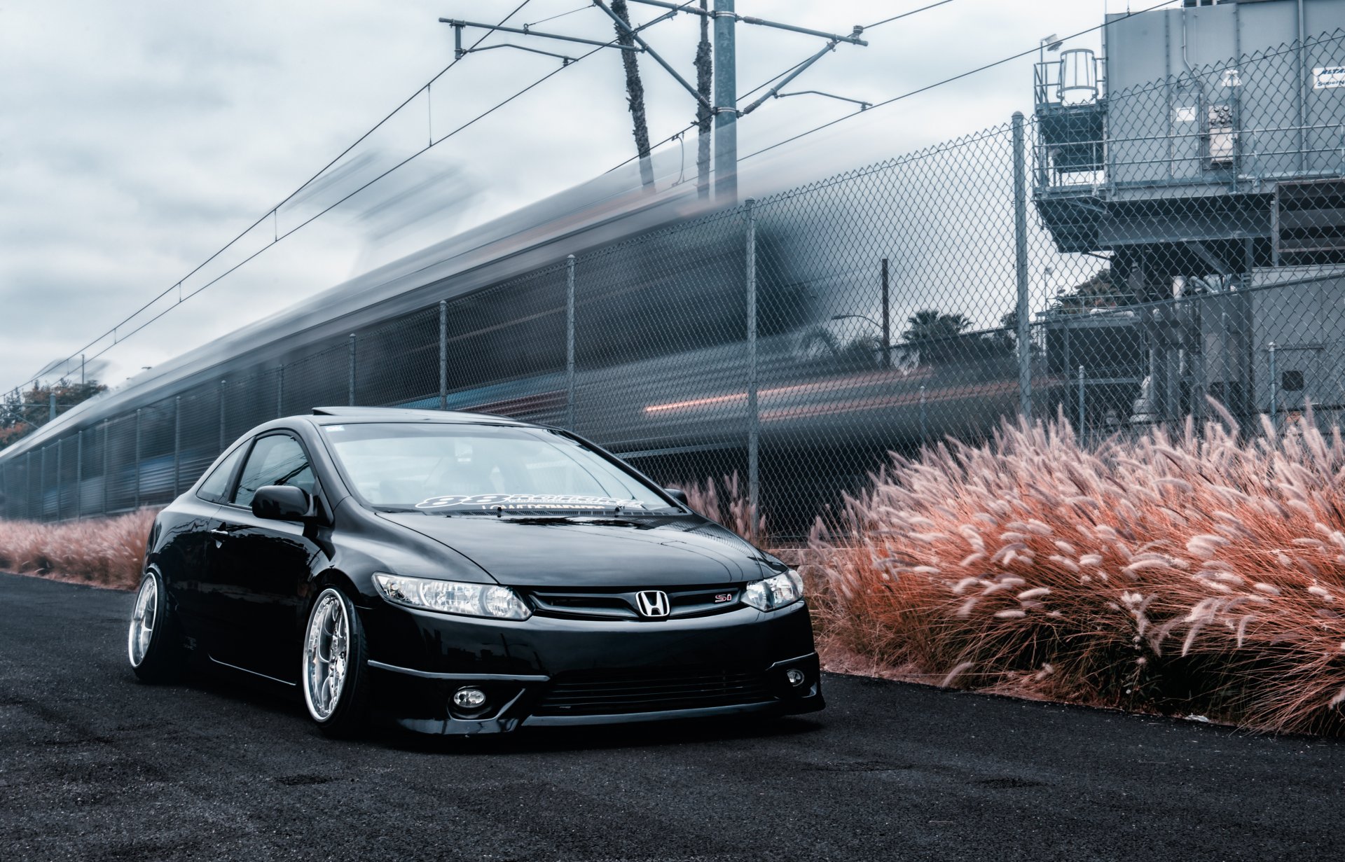 honda civic si negro frente posición