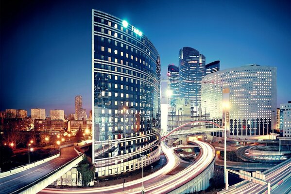 Parisian metropolis on the background of the night sky