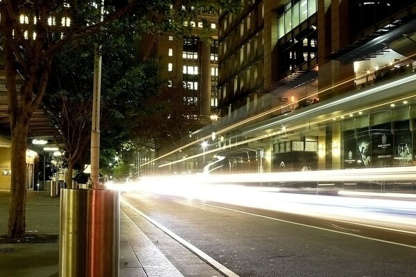 City street with lights and road