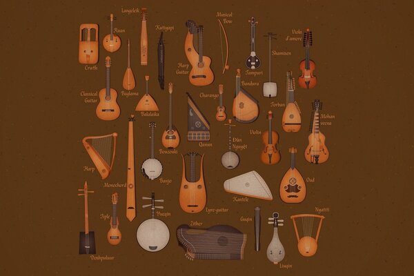 Tipos de instrumentos musicales de cuerda