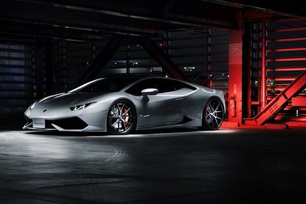 Lamborghini on a brutal industrial background