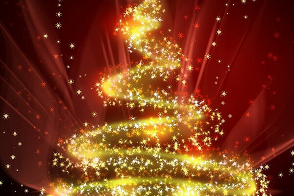 Weihnachten Hintergrund Weihnachtsbaum aus Sternchen Glitter