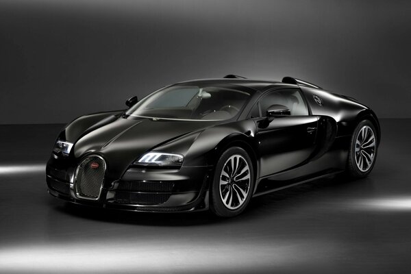 Bugatti voiture noir sur fond gris