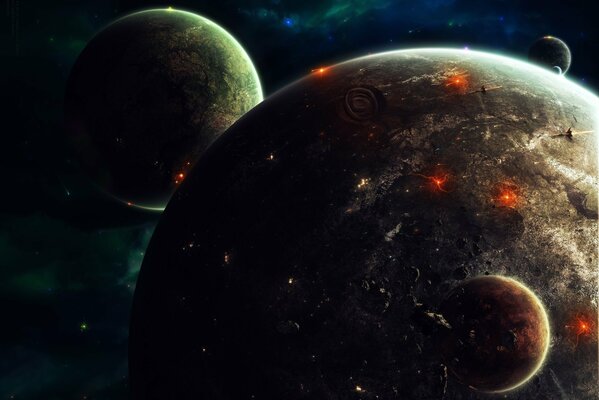 Rozbłyski i eksplozje nad planetami we wszechświecie