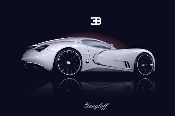 Voiture de sport blanche Bugatti 2015