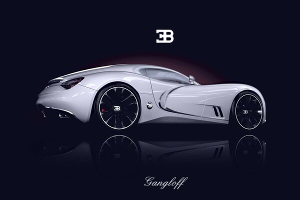 Biały samochód sportowy Bugatti 2015