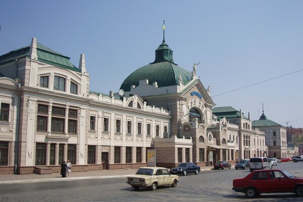 The facade of the station in the old style