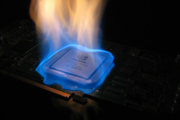 The chip burns beautifully with a blue flame