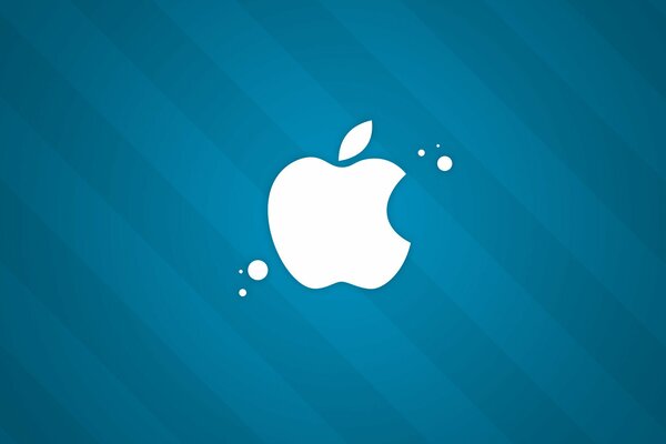 Logo iPhone a na tle niebieskich linii o różnych odcieniach