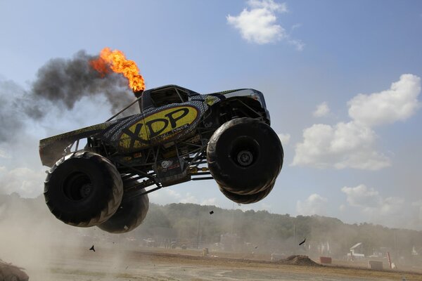 Diesel monster truck on the track