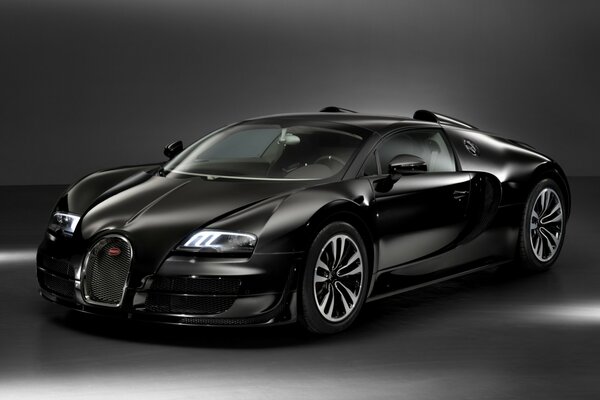 Super coche. Hermosa foto del coche. Bugatti. Hipercar. Máquina negra