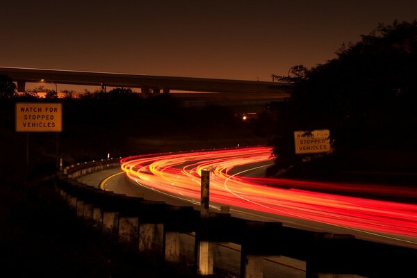 Night Car way Light