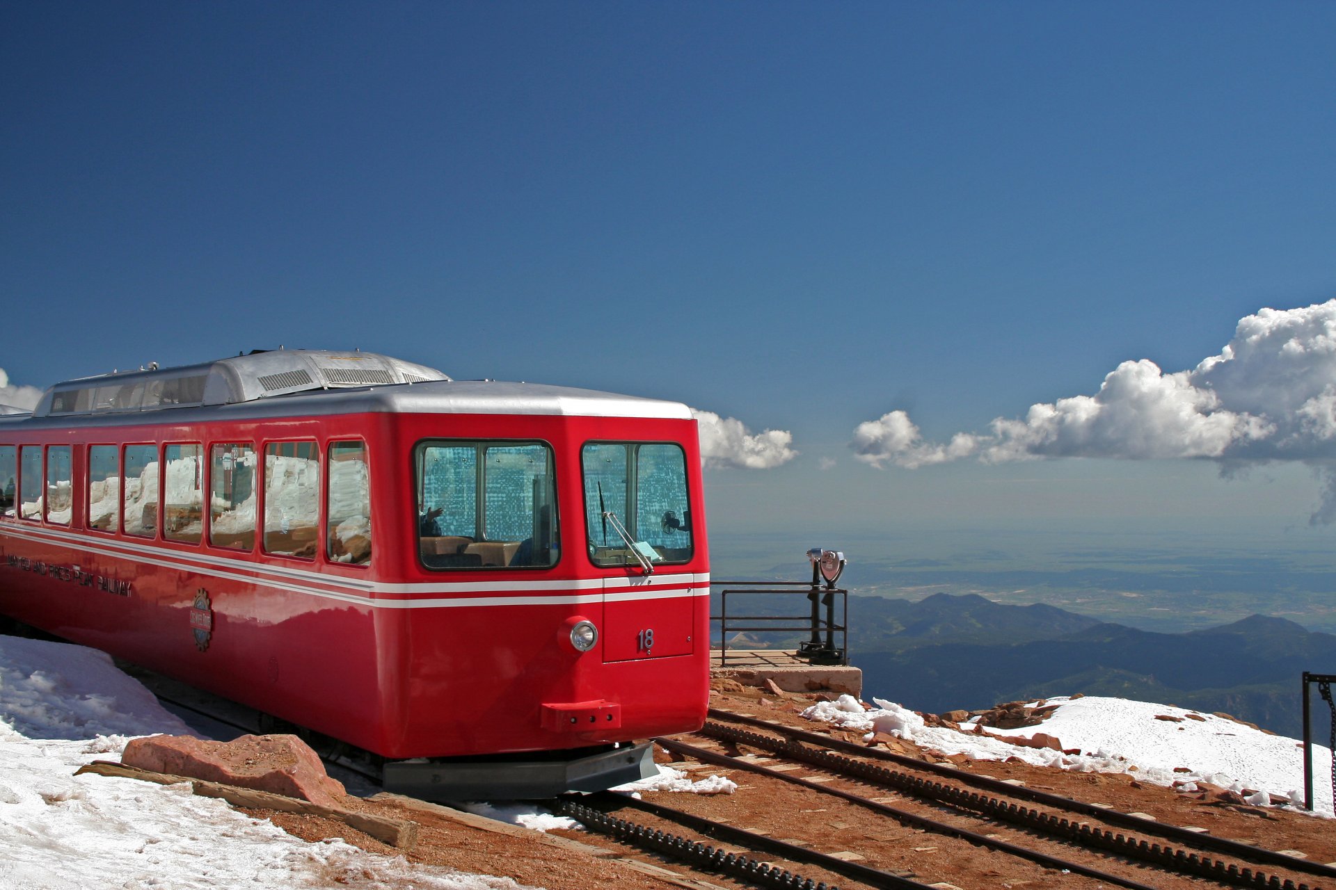 berge landschaft zug transport