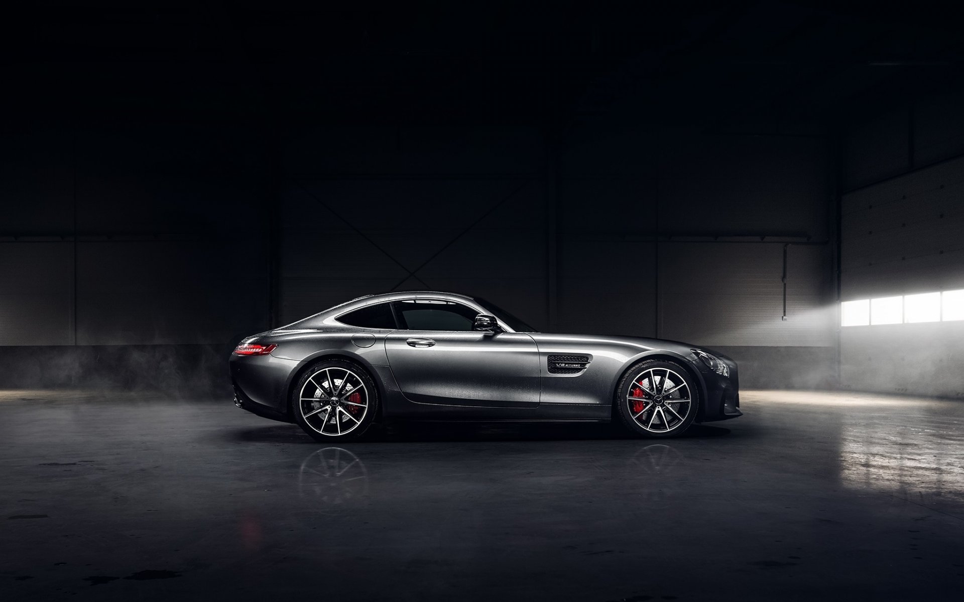 mercedes-benz amg gt s 2016 argent couleur soleil foncé lumière côté