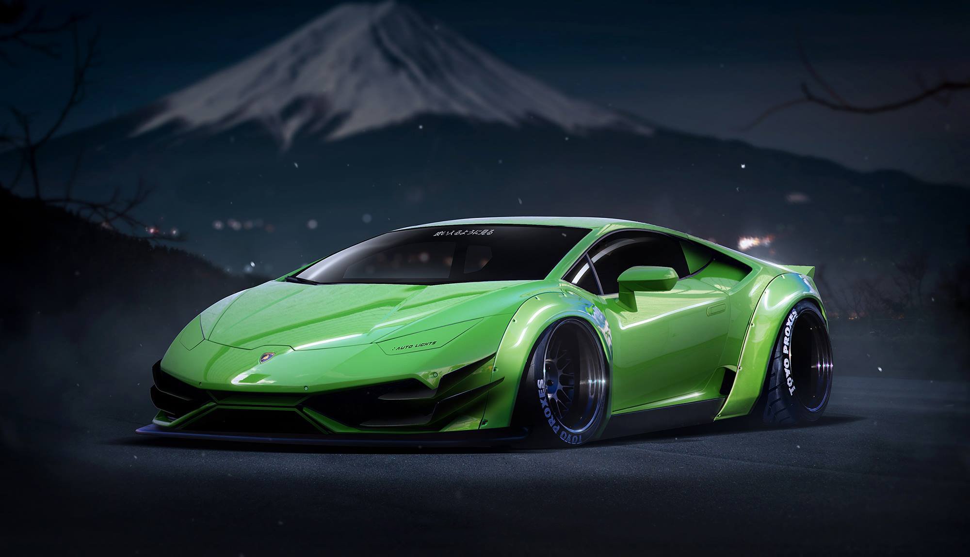 lamborghini huracan lp640-4 libertà passeggiata lb prestazioni verde potenza supercar messa a punto da khyzyl salem