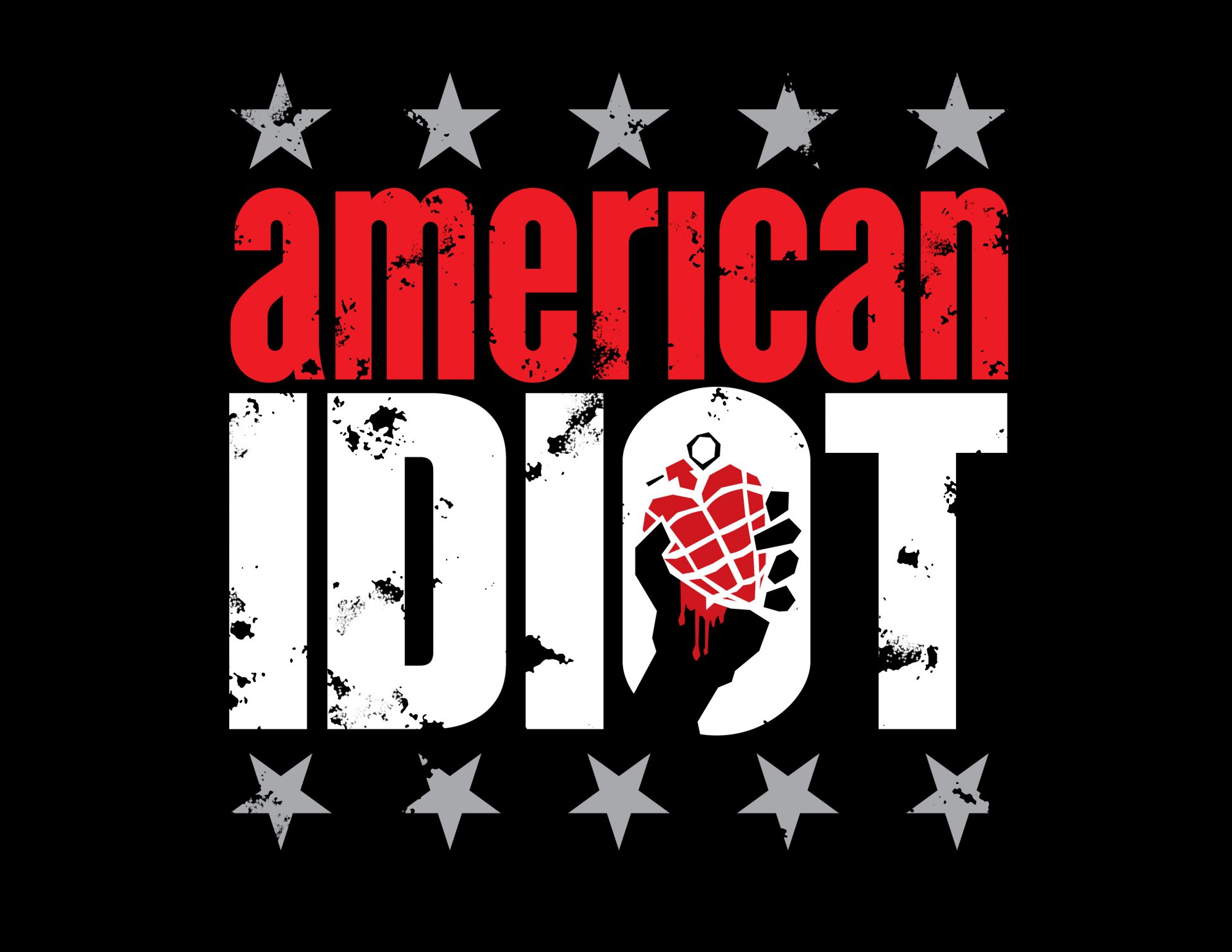 idiot grenade logo étoiles green day américain