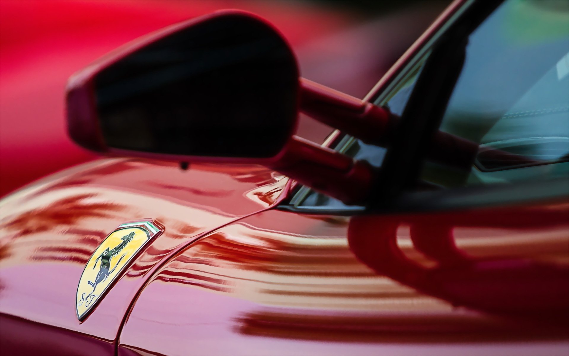 ferrari voiture gros plan miroir