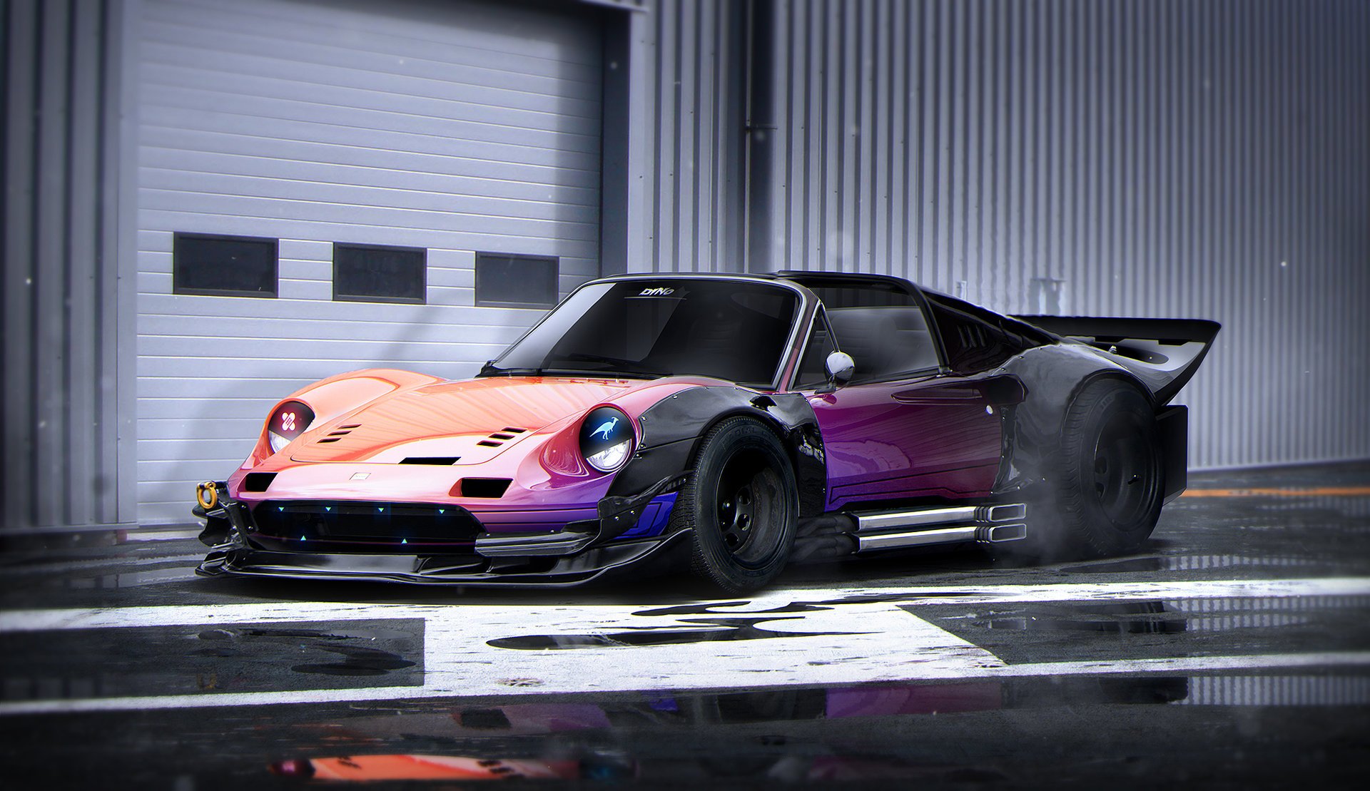 ferrari dino future tuning perłowy kolor rendering przez khyzyl salem