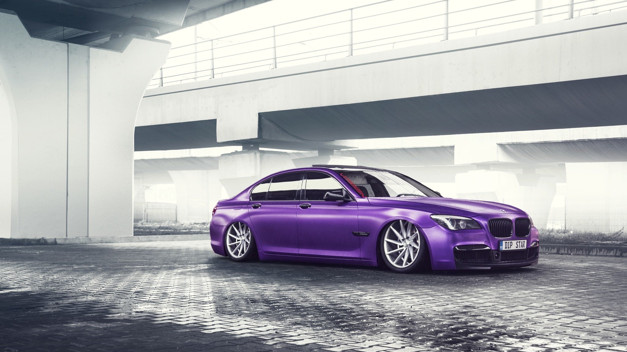 bmw 7 series low purple color german car vossen wheel