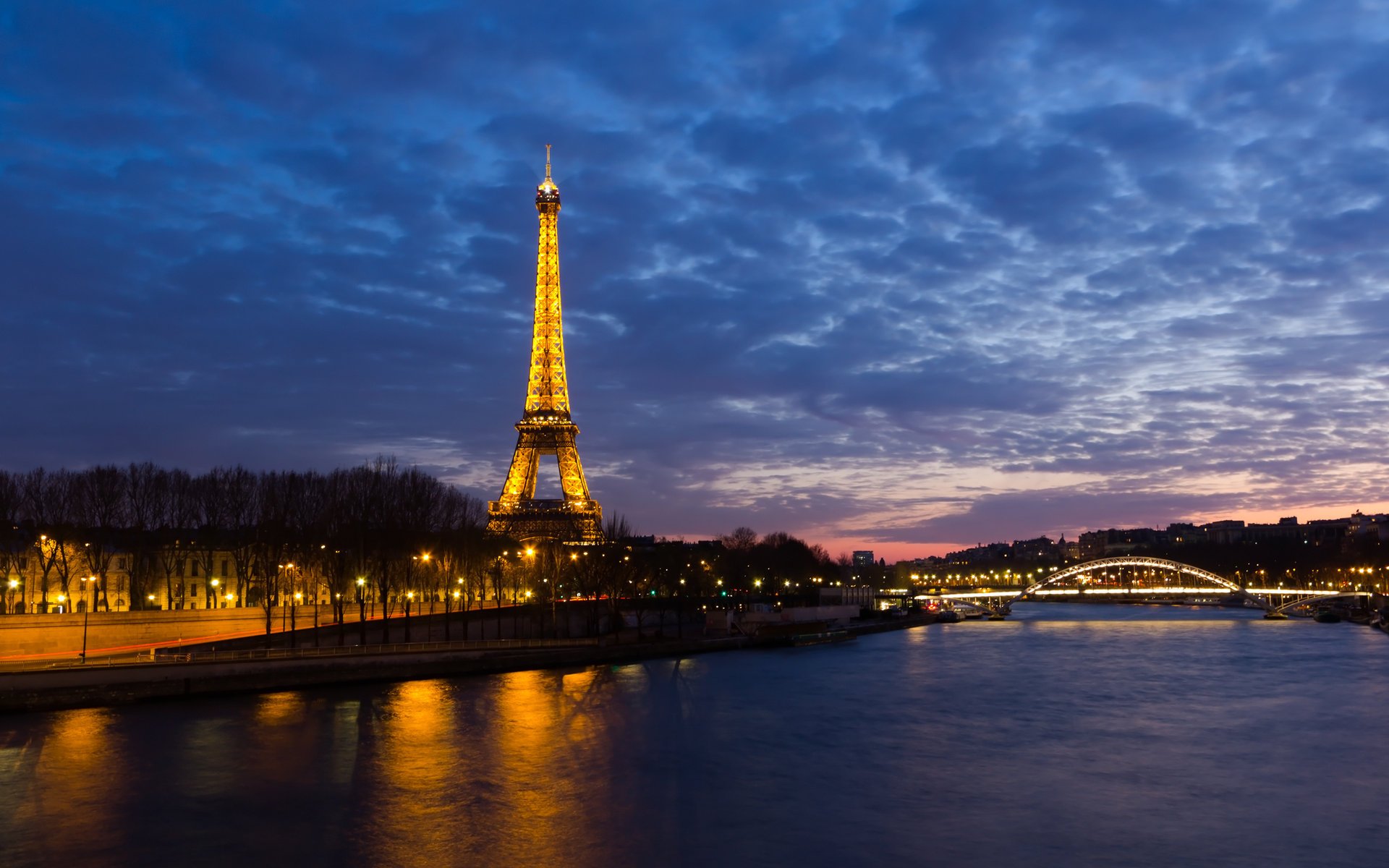 paris fluss paris nacht frankreich eiffelturm lichter türme nachthimmel lichter der städte