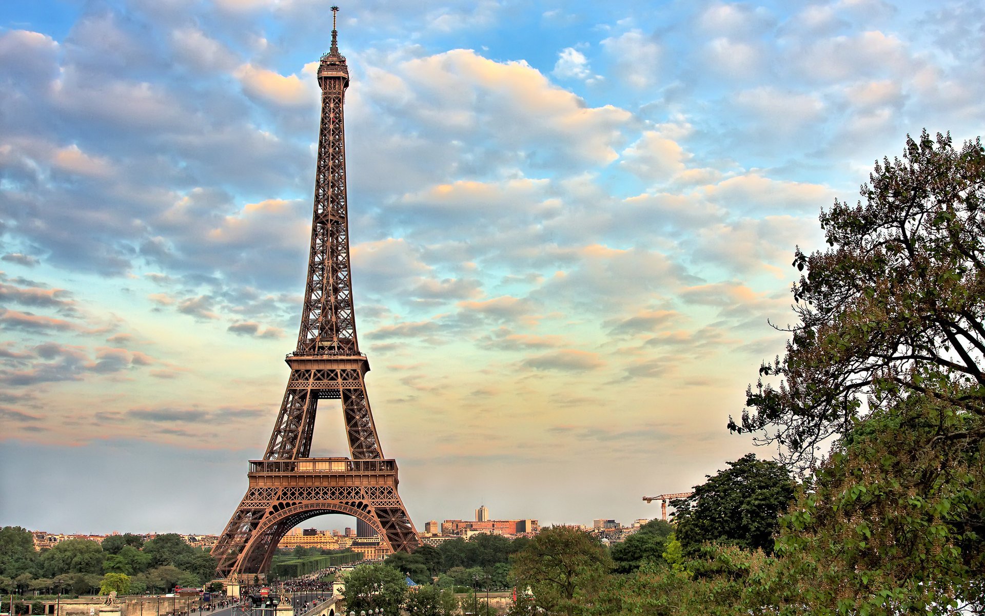 france città francia parigi torre eiffel parigi cielo nuvole alberi torri