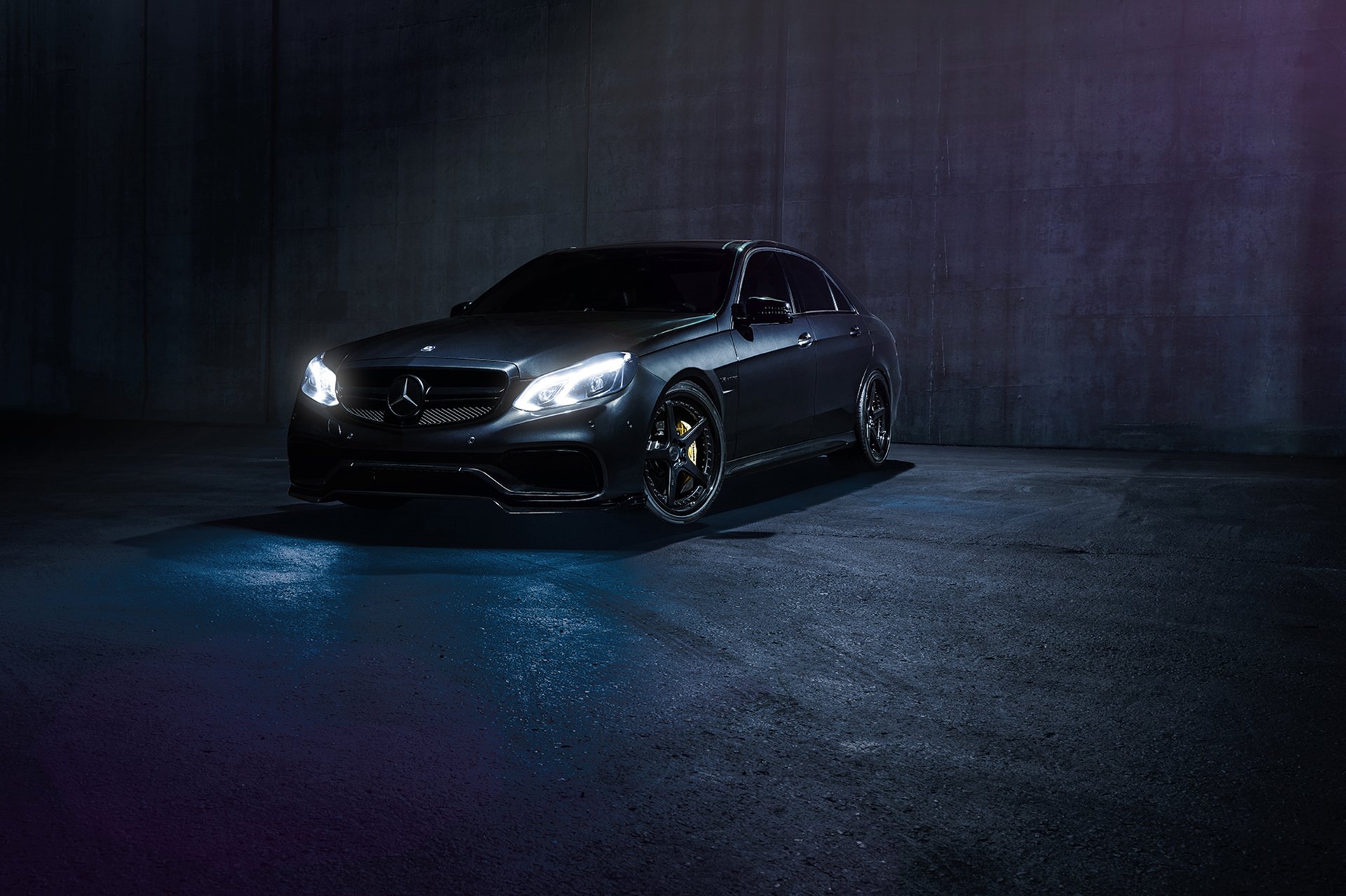 mercedes-benz e63 amg s sound motorsport kalifornien nigth hell dunkel vorne