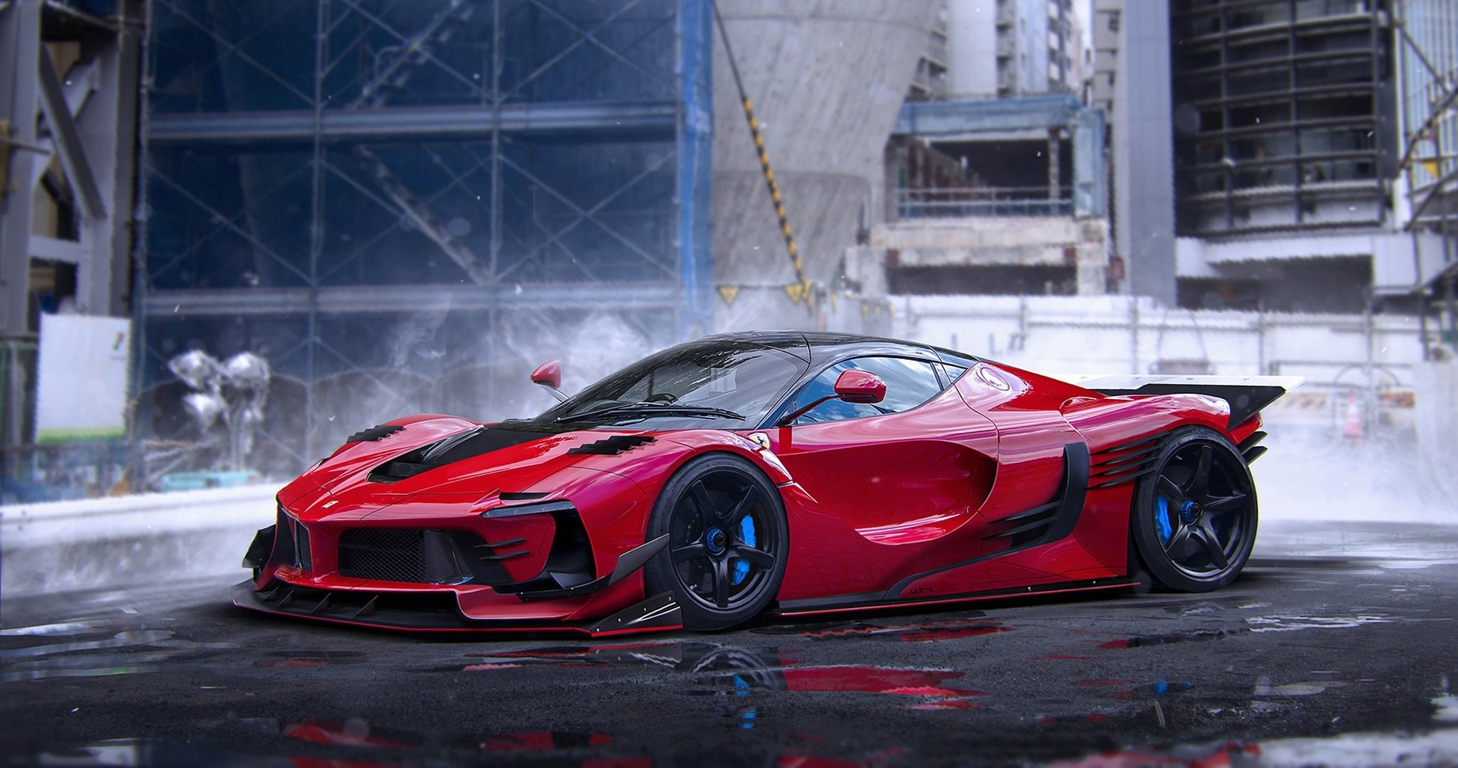 ferrari laferrari rot heiß supersportwagen farbe rendering von khyzyl salem