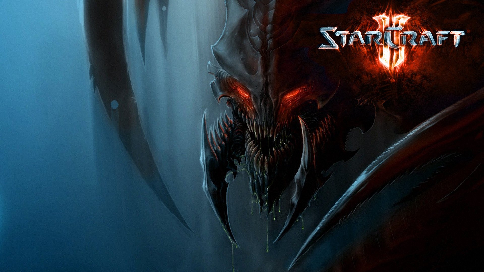 zergi star craft 2 starcraft 2 zergi potwór czerwone oczy gra potwór