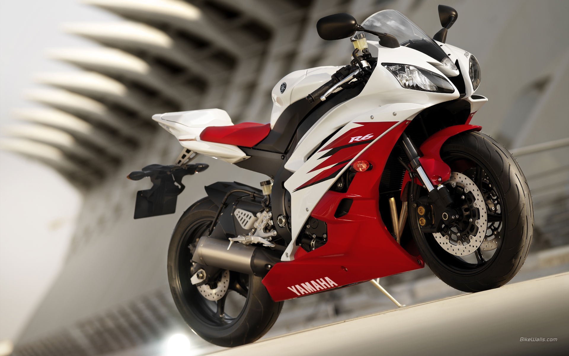 yamaha yzf-r6 2009 sport bike white red motorcycle moto p6 motorbike hi-tech bike motor transport