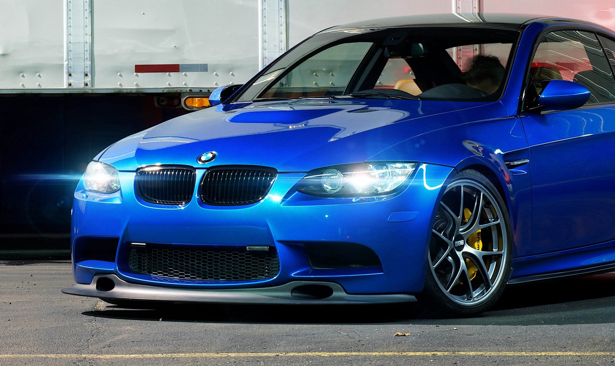 bmw m3 e92 blu bmw anteriore fari abbagliamento ombra