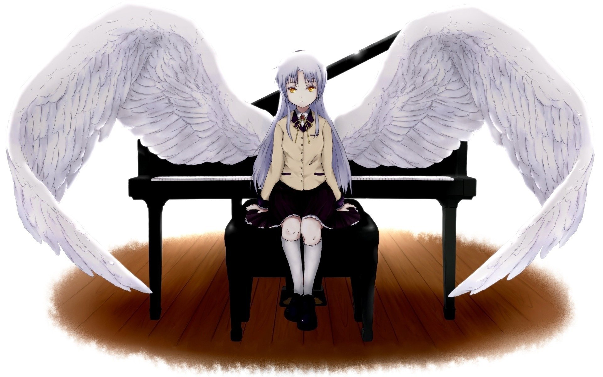 agel ange piano ailes angel beats rythmes angéliques anime chaise fille ange dessins fille