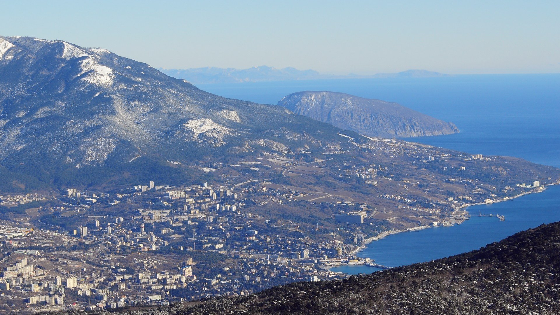 ai-petri bear mountain panorama view on yalta crimea mountains sea south coast