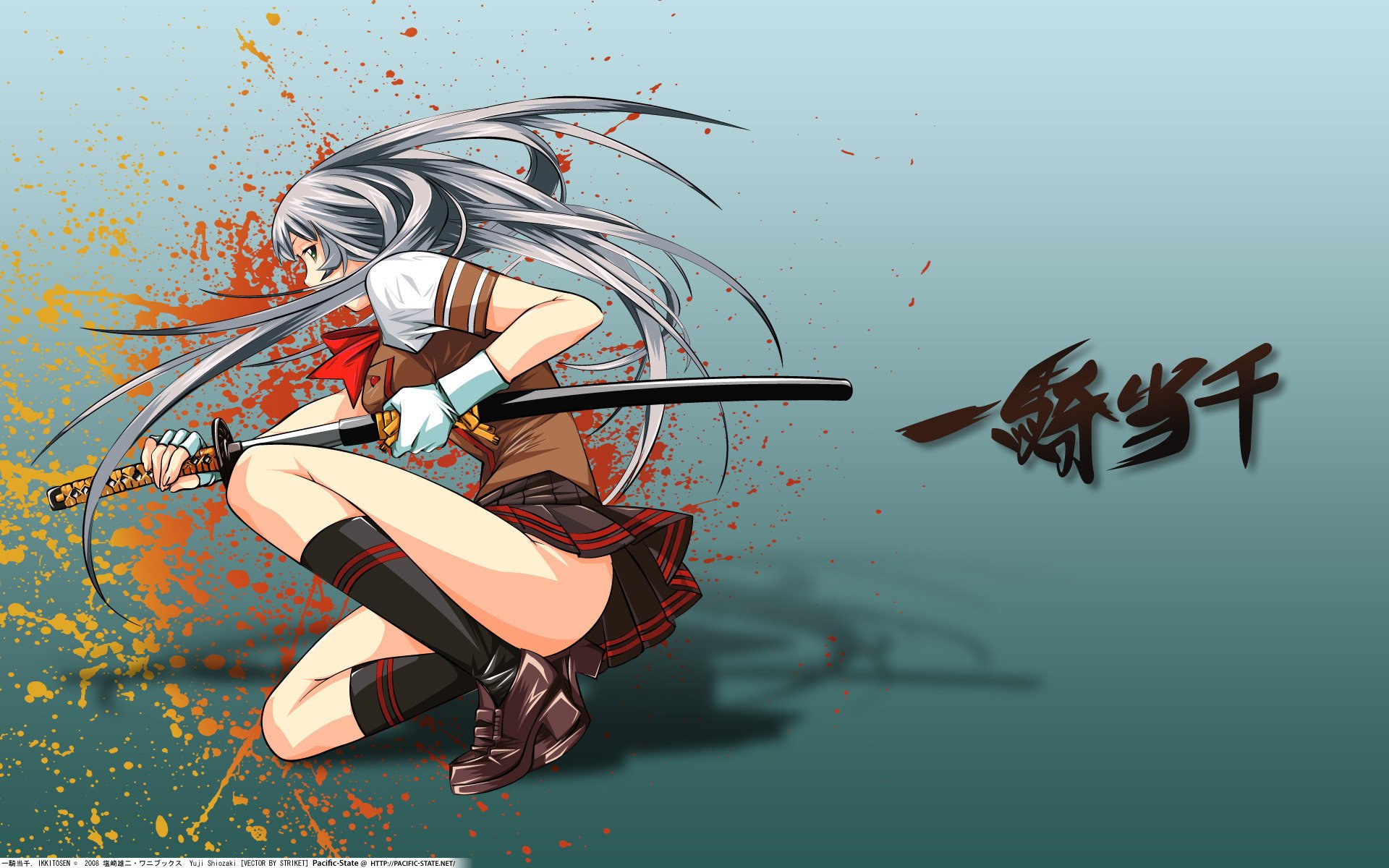 kirt sword ikkitousen katana girl drawings girl