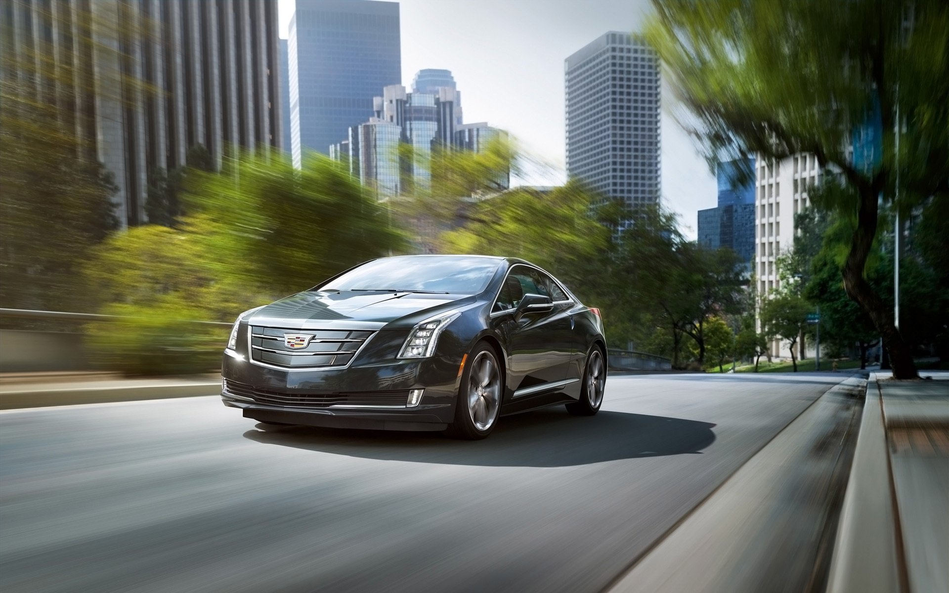 cadillac elr cadillac elr coupé frente ciudad fondo