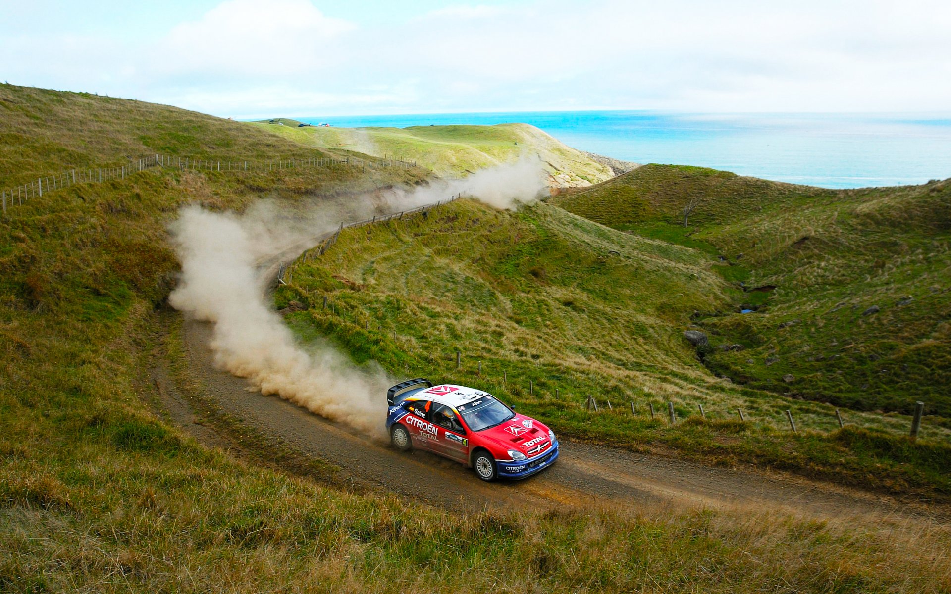 citroen xsara wrc rally rally coche deporte velocidad colina mar día polvo auto