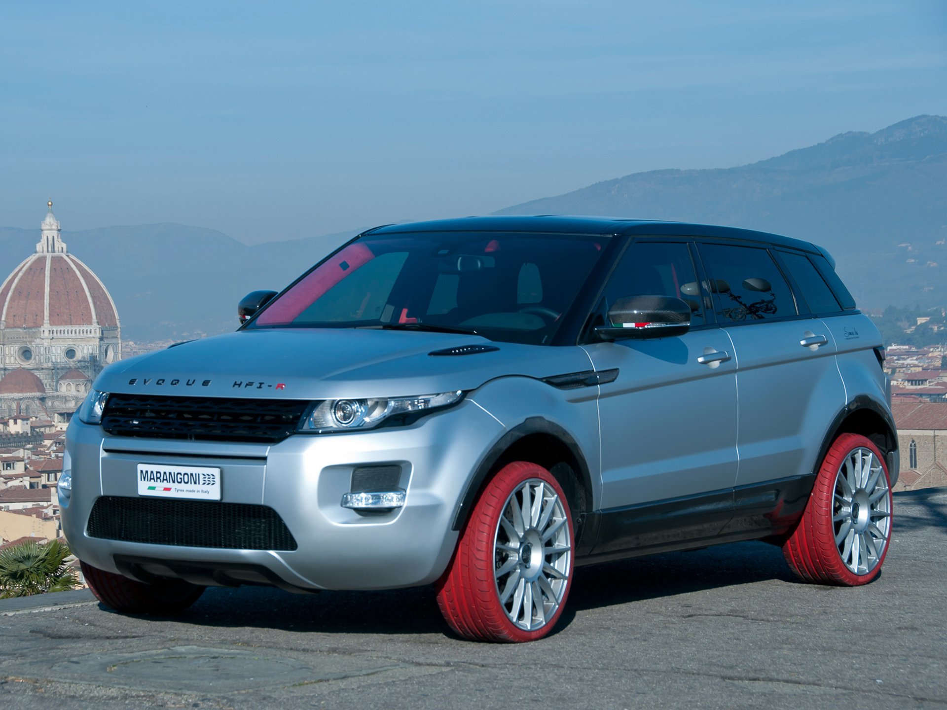 marangoni land rover range rover evoque ств-r марангони тюнинг цветные покрышки красные