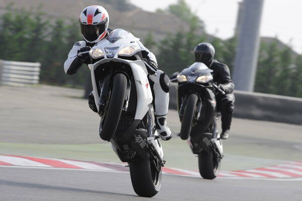 Motorcycle transport pilots at speed