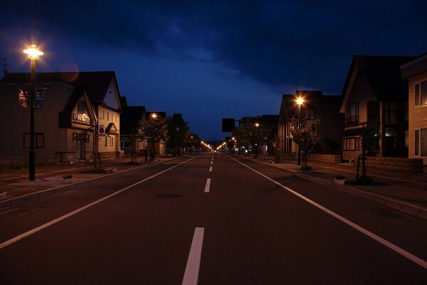 In der Nachtstraße wurden Laternen angezündet