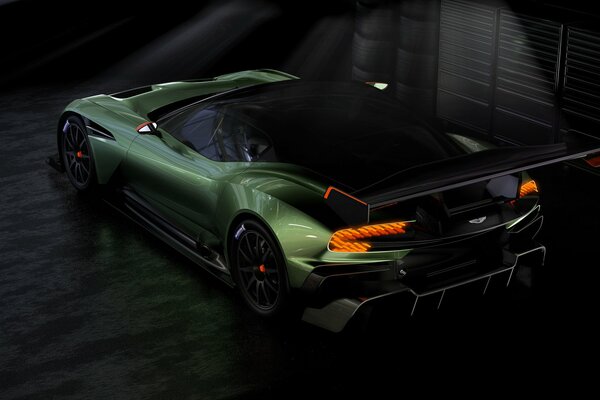 Zielony Aston Martin Vulcans