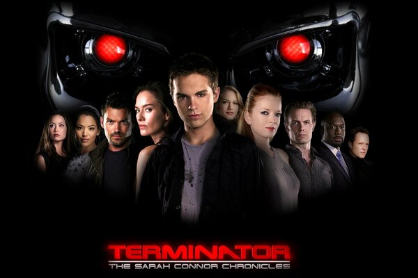 Plakat filmu Terminator z aktorami