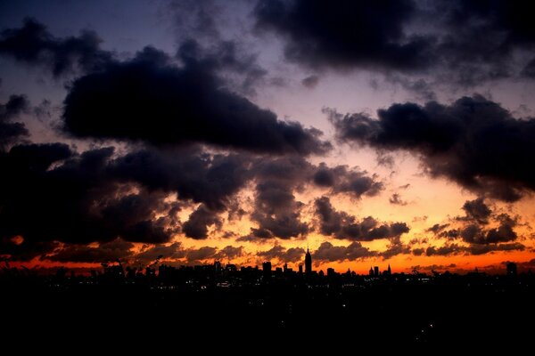 In the evening, even the lights are not visible because of the clouds