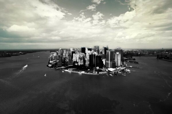 Nueva York foto en blanco y negro desde arriba