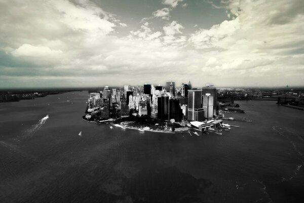 Nowy Jork czarno - białe zdjęcie na górze